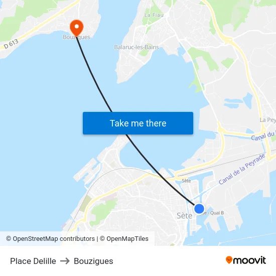 Place Delille to Bouzigues map