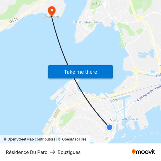 Résidence Du Parc to Bouzigues map