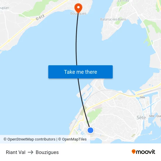 Riant Val to Bouzigues map