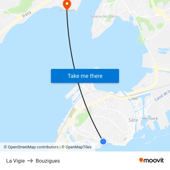 La Vigie to Bouzigues map