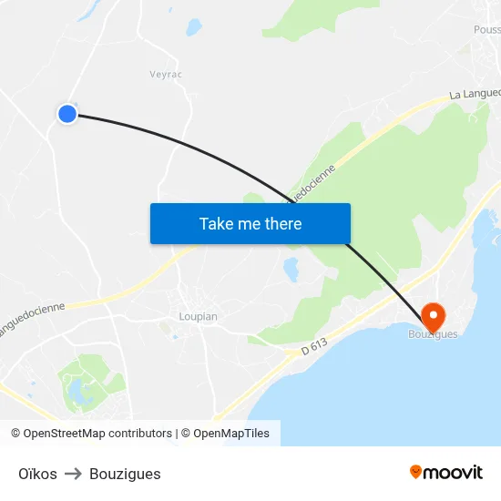Oïkos to Bouzigues map