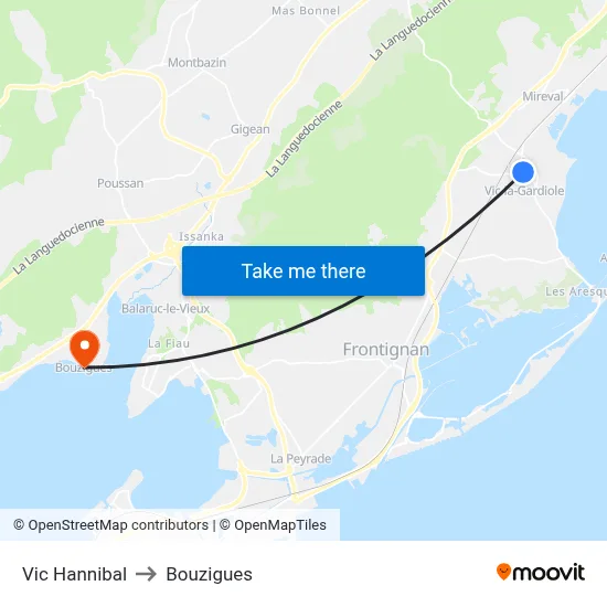 Vic Hannibal to Bouzigues map