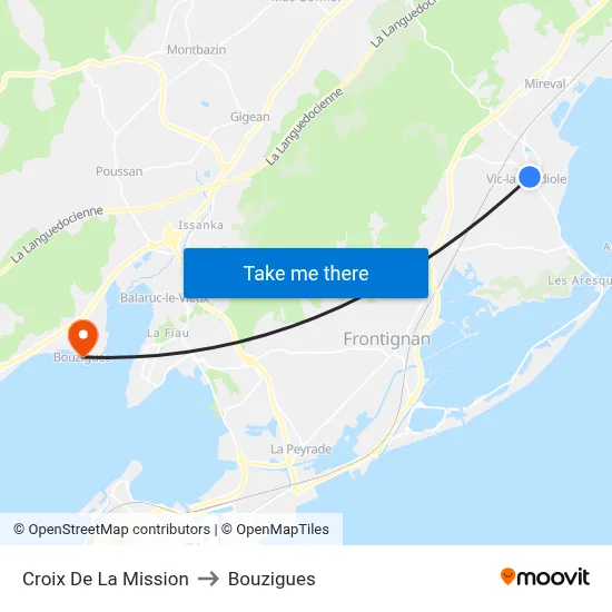 Croix De La Mission to Bouzigues map