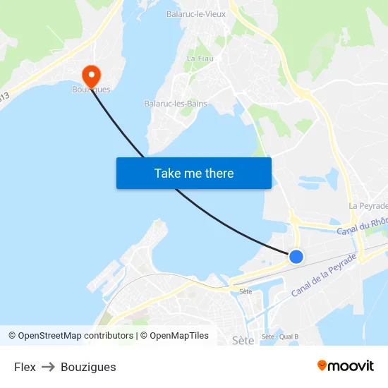 Flex to Bouzigues map