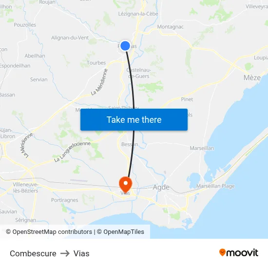 Combescure to Vias map