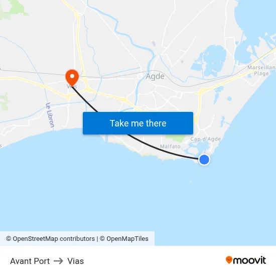 Avant Port to Vias map