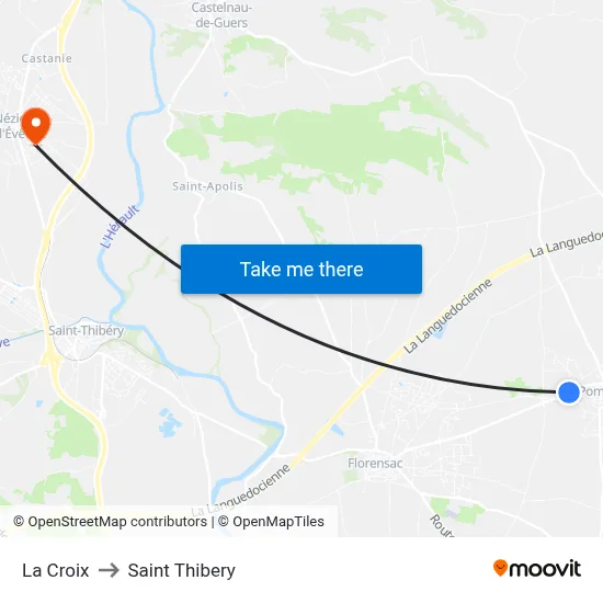 La Croix to Saint Thibery map