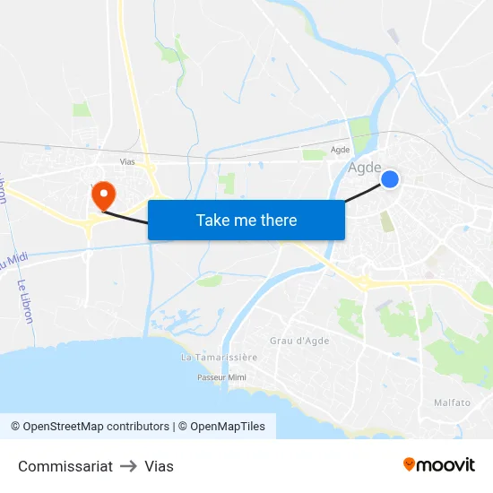 Commissariat to Vias map