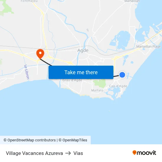 Village Vacances Azureva to Vias map