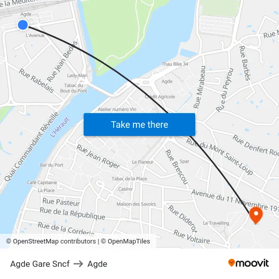 Agde Gare Sncf to Agde map