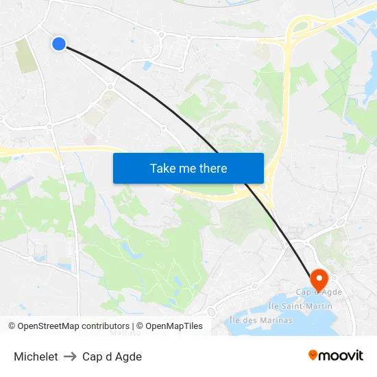 Michelet to Cap d Agde map