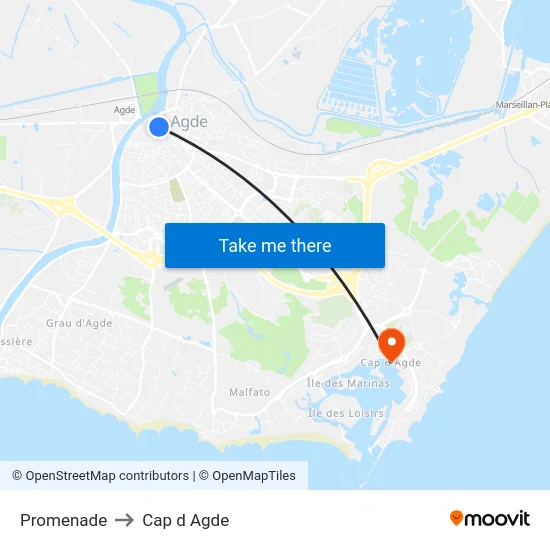 Promenade to Cap d Agde map