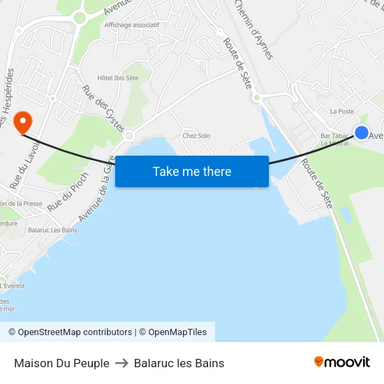 Maison Du Peuple to Balaruc les Bains map