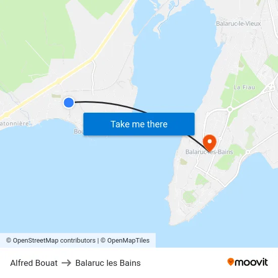Alfred Bouat to Balaruc les Bains map