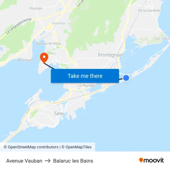 Avenue Vauban to Balaruc les Bains map