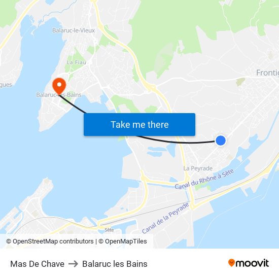 Mas De Chave to Balaruc les Bains map
