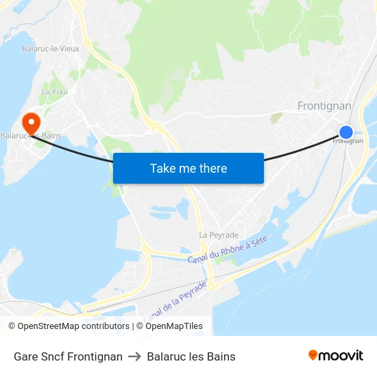 Gare Sncf Frontignan to Balaruc les Bains map