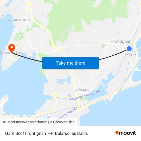 Gare Sncf Frontignan to Balaruc les Bains map