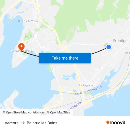 Vercors to Balaruc les Bains map