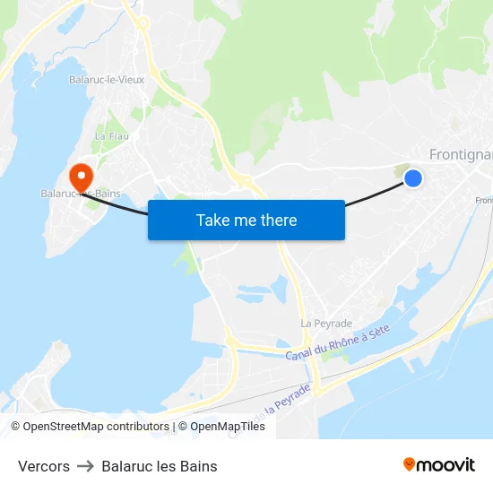 Vercors to Balaruc les Bains map