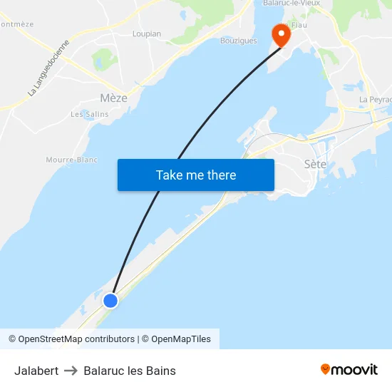 Jalabert to Balaruc les Bains map