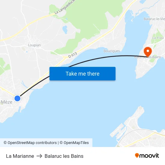La Marianne to Balaruc les Bains map
