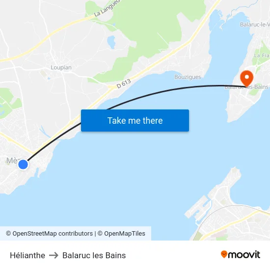 Hélianthe to Balaruc les Bains map