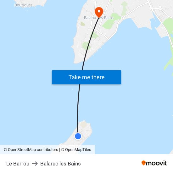 Le Barrou to Balaruc les Bains map