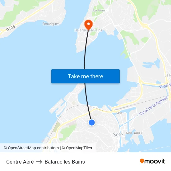 Centre Aéré to Balaruc les Bains map
