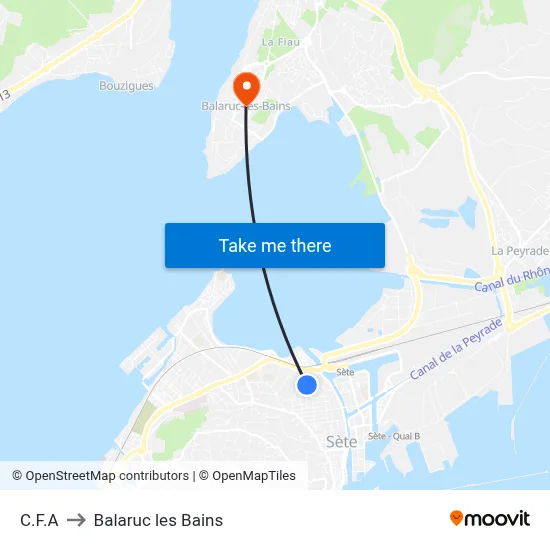 C.F.A to Balaruc les Bains map