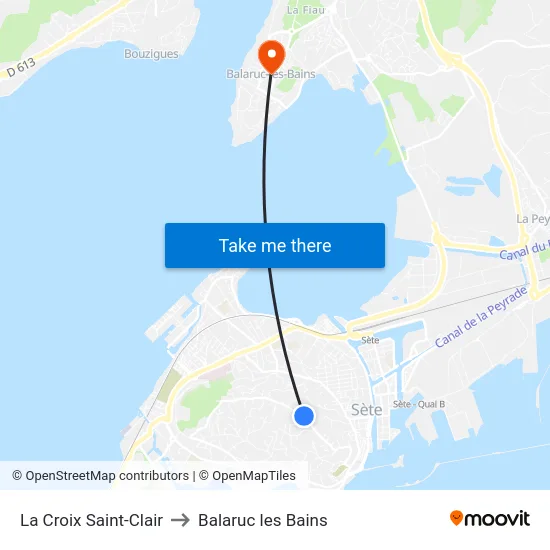 La Croix Saint-Clair to Balaruc les Bains map