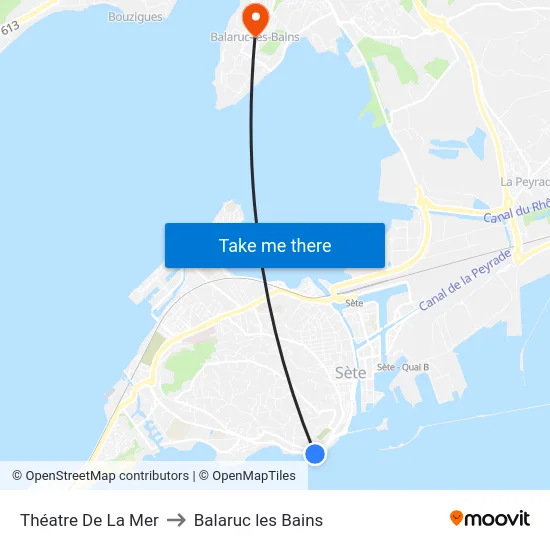 Théatre De La Mer to Balaruc les Bains map