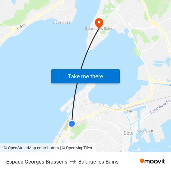 Espace Georges Brassens to Balaruc les Bains map
