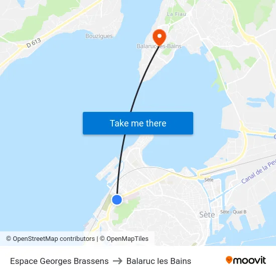 Espace Georges Brassens to Balaruc les Bains map