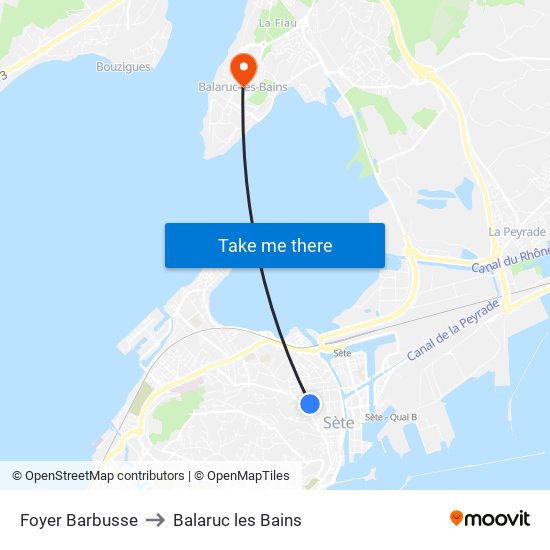 Foyer Barbusse to Balaruc les Bains map