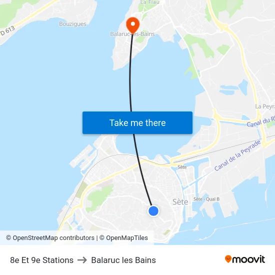 8e Et 9e Stations to Balaruc les Bains map