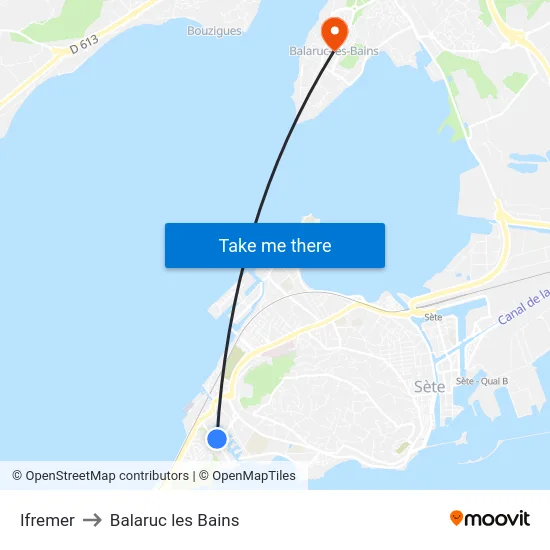 Ifremer to Balaruc les Bains map