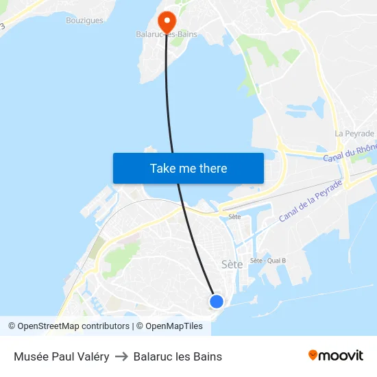 Musée Paul Valéry to Balaruc les Bains map