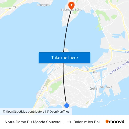 Notre-Dame Du Monde Souveraine to Balaruc les Bains map