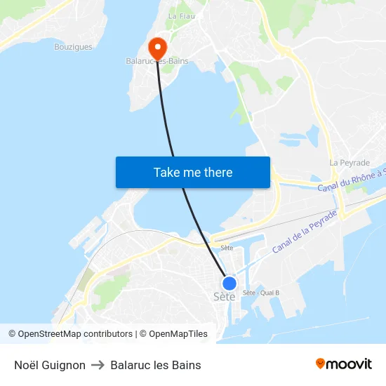 Noël Guignon to Balaruc les Bains map
