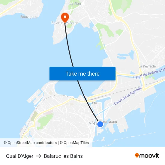 Quai D'Alger to Balaruc les Bains map