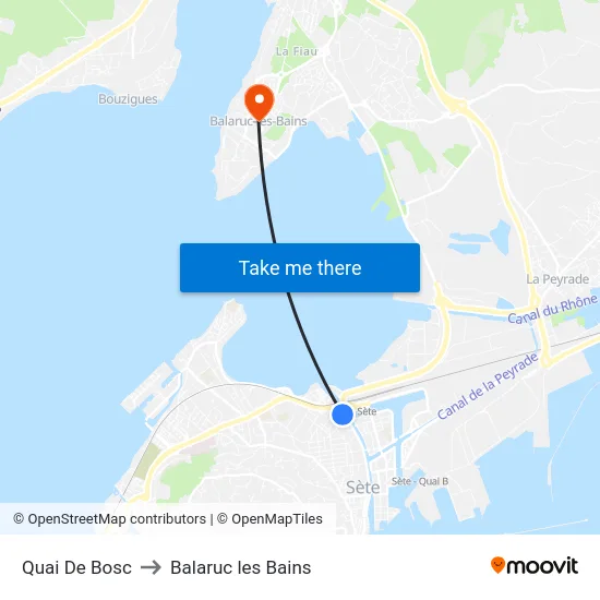 Quai De Bosc to Balaruc les Bains map