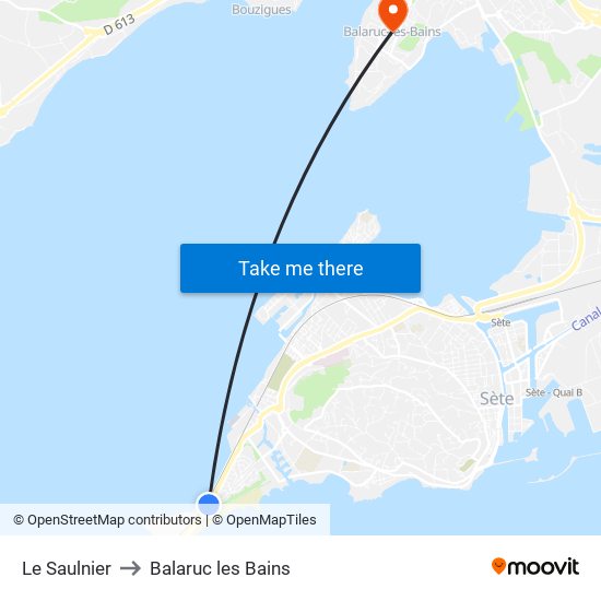 Le Saulnier to Balaruc les Bains map