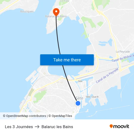 Les 3 Journées to Balaruc les Bains map