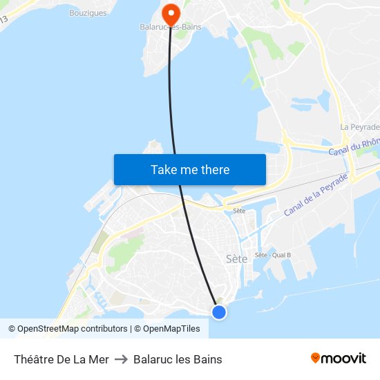 Théâtre De La Mer to Balaruc les Bains map