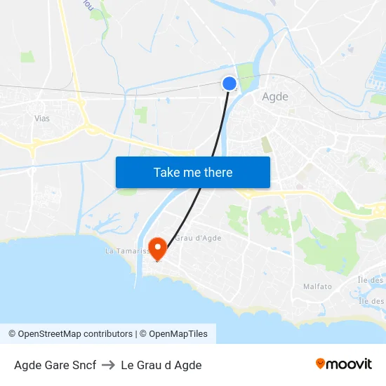 Agde Gare Sncf to Le Grau d Agde map