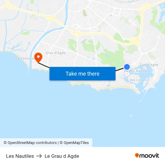 Les Nautiles to Le Grau d Agde map