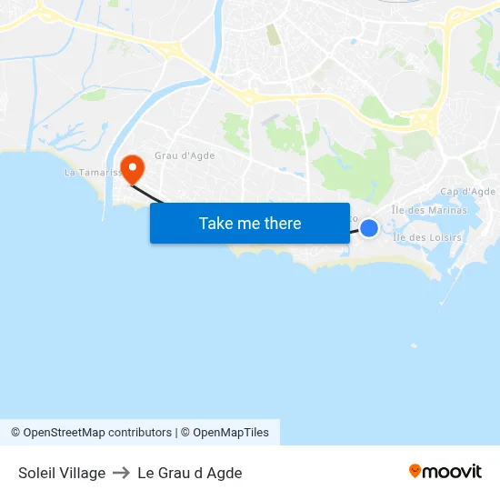 Soleil Village to Le Grau d Agde map