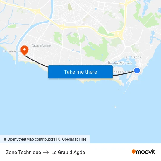 Zone Technique to Le Grau d Agde map