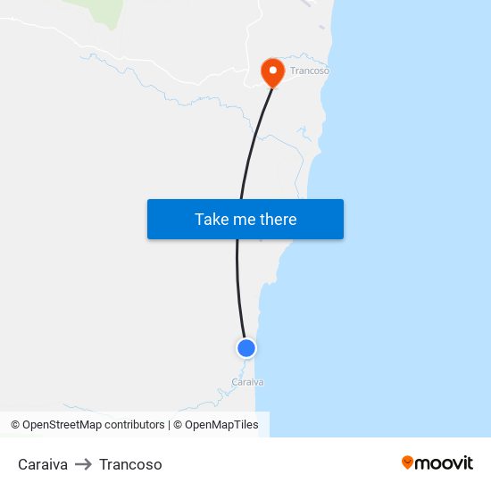 Caraiva to Trancoso map